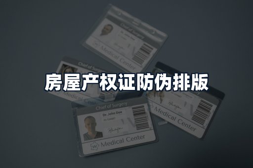 房屋产权证防伪排版
